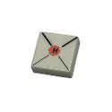 Tile 1 x 1 with Envelope with Black Capital Letter H on Coral Wax Seal Pattern (HP Hogwarts Mail)