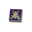 Tile 1 x 1 with Gold Frog on Dark Purple Background Pattern (HP Chocolate Frog)