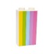 Brick 1 x 2 x 3 with Yellow, Lime, Bright Light Blue, Medium Lavender and Dark Pink Stripes Pattern