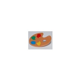 Minifigure, Utensil Paint Palette with Yellow, Blue, Green and Red Paint Spots Pattern