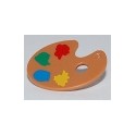 Minifigure, Utensil Paint Palette with Yellow, Blue, Green and Red Paint Spots Pattern