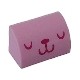 Slope, Curved 1 x 2 with Cat Face with Magenta Closed Eyes, Nose, and Mouth Pattern