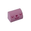 Slope, Curved 1 x 2 with Cat Face with Magenta Closed Eyes, Nose, and Mouth Pattern