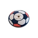 Dish 6 x 6 Inverted (Radar) - Solid Studs with Dark Blue and Coral Soccer Ball / Football Pattern
