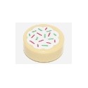 Tile, Round 1 x 1 with Cookie with White Frosting and Red and Green Sprinkles Pattern