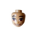Mini Doll, Head Friends Male with Black Eyebrows, Reddish Brown Eyes, and Open Mouth Smile with Teeth Pattern