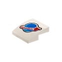 Slope, Curved 2 x 2 x 2/3 with Blue and Red Classic Space Logo Pattern