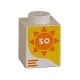 Brick 1 x 1 with Number 50 in Orange Sun on Yellow Background Pattern