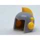 Minifigure, Headgear Helmet Space Retro with Open Front and Bright Light Orange Earpieces and Crest Pattern