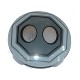 Plate, Round 2 x 2 with Rounded Bottom and 2 Silver Ovals in Dark Bluish Gray Octagon Pattern
