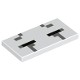 Tile 2 x 4 with Black and Dark Bluish Gray Rectangles Pattern (Minecraft Ghast Closed Eyes)