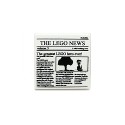 Tile 2 x 2 with Newspaper "THE LEGO NEWS", "volume 3" and "The greatest LEGO hero ever!" Pattern