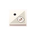 Tile 2 x 2 with 1 Black Dot and Light Bluish Gray Triangle with Skull with Red Eyes Pattern
