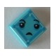 Tile 1 x 1 with Face with Small Frown (Kryptomite) Pattern