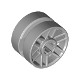 Wheel 14mm D. x 9.9mm with Center Groove, Fake Bolts and 6 Double Spokes